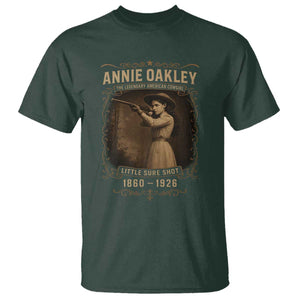 Annie Oakley T Shirt Little Sure Shot The Legendary American Cowgirl TS11 Dark Forest Green Print Your Wear