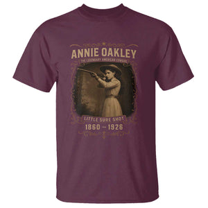 Annie Oakley T Shirt Little Sure Shot The Legendary American Cowgirl TS11 Maroon Print Your Wear
