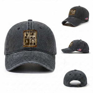 Native American Cowboy Legends Washed Cotton Baseball Cap Vintage Western Rodeo