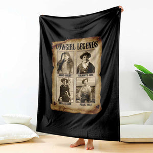 Cowgirl Legends Throw Blanket Vintage Legendary American Old West TS11 Print Your Wear