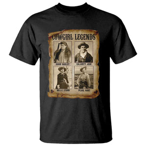Cowgirl Legends T Shirt Vintage Legendary American Old West TS11 Black Print Your Wear