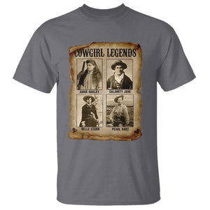 Cowgirl Legends T Shirt Vintage Legendary American Old West TS11 Charcoal Print Your Wear