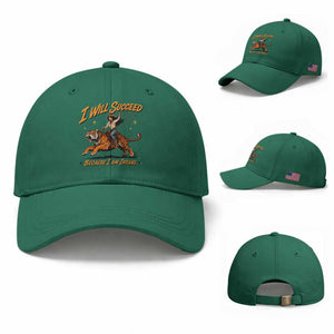 I Will Succeed Because I Am Insane Funny Cowgirl Riding Tiger Baseball Cap TS11 Baseball Cap Universal Fit Irish Green Print Your Wear