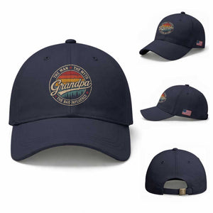 Grandpa The Man The Myth The Bad Influence Baseball Cap Retro Forest Father's Day