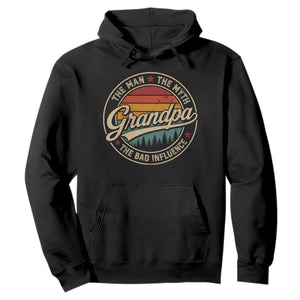 Grandpa The Man The Myth The Bad Influence Hoodie Retro Forest Father's Day