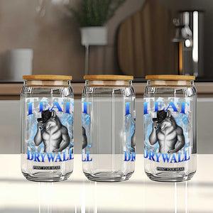 I Eat Drywall Funny Alpha Wolf Glass Can Stupid Brainrot Meme Edging Werewolf Boootleg Graphic