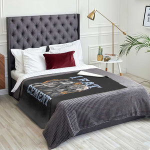 I Eat Cement Funny Alpha Wolf Meme Throw Blanket Stupid Brainrot Meme Edging Werewolf Boootleg Graphic