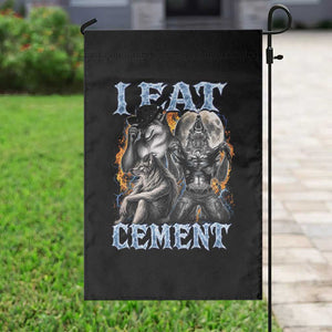 I Eat Cement Funny Alpha Wolf Meme Garden Flag Stupid Brainrot Meme Edging Werewolf Boootleg Graphic