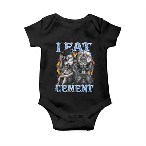 I Eat Cement Funny Alpha Wolf Meme Baby Onesie Stupid Brainrot Meme Edging Werewolf Boootleg Graphic