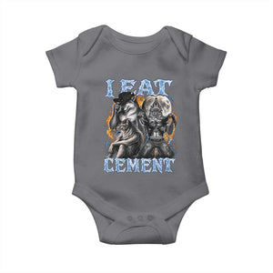 I Eat Cement Funny Alpha Wolf Meme Baby Onesie Stupid Brainrot Meme Edging Werewolf Boootleg Graphic