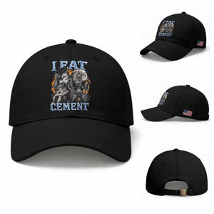 I Eat Cement Funny Alpha Wolf Meme Baseball Cap Stupid Brainrot Meme Edging Werewolf Boootleg Graphic