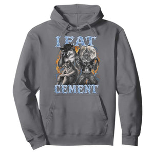 I Eat Cement Funny Alpha Wolf Meme Hoodie Stupid Brainrot Meme Edging Werewolf Boootleg Graphic