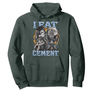 I Eat Cement Funny Alpha Wolf Meme Hoodie Stupid Brainrot Meme Edging Werewolf Boootleg Graphic