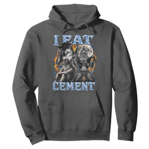 I Eat Cement Funny Alpha Wolf Meme Hoodie Stupid Brainrot Meme Edging Werewolf Boootleg Graphic