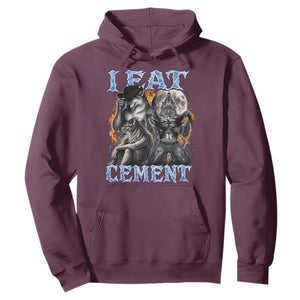 I Eat Cement Funny Alpha Wolf Meme Hoodie Stupid Brainrot Meme Edging Werewolf Boootleg Graphic