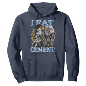I Eat Cement Funny Alpha Wolf Meme Hoodie Stupid Brainrot Meme Edging Werewolf Boootleg Graphic