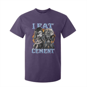 I Eat Cement Funny Alpha Wolf Meme T Shirt For Kid Stupid Brainrot Meme Edging Werewolf Boootleg Graphic