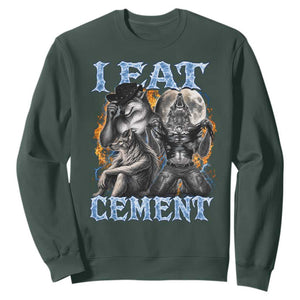 I Eat Cement Funny Alpha Wolf Meme Sweatshirt Stupid Brainrot Meme Edging Werewolf Boootleg Graphic