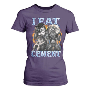 I Eat Cement Funny Alpha Wolf Meme T Shirt For Women Stupid Brainrot Meme Edging Werewolf Boootleg Graphic