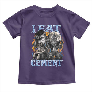 I Eat Cement Funny Alpha Wolf Meme Toddler T Shirt Stupid Brainrot Meme Edging Werewolf Boootleg Graphic
