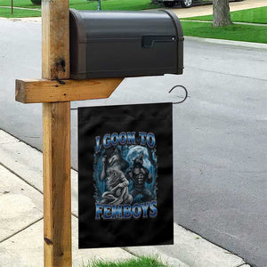 I Goon to Femboys Funny Edging Alpha Wolf Garden Flag Stupid Brainrot Meme