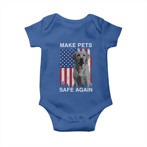 Trump Supporter Baby Onesie Make Pets Safe Again Dog Vintage American Flag TS11 Royal Blue Print Your Wear