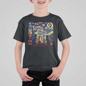 Funny Harris Halloween T Shirt For Kid Comma La Kamala Starry Night Van Gogh Cats Punctuation TS11 Black Print Your Wear