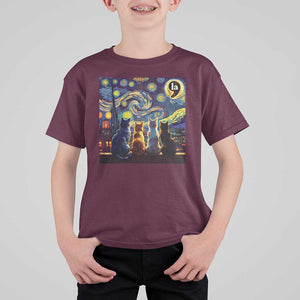 Funny Harris Halloween T Shirt For Kid Comma La Kamala Starry Night Van Gogh Cats Punctuation TS11 Maroon Print Your Wear