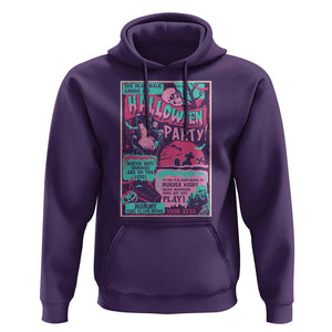 Halloween Party Poster Hoodie Terror Old Time Halloween Horror Movies Characters Skull Mummy Grave TS11 Purple Print Your Wear
