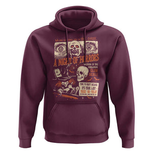 Halloween Hoodie Vintage Horror Movies Poster Skull Witch Grave Zombie TS11 Maroon Print Your Wear