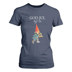 Funny Yule Tomte T Shirt For Women God Jul Uff Da Swedish Christmas Gnome TS11 Navy Print Your Wear