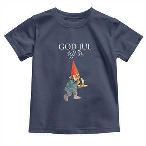 Funny Yule Tomte Toddler T Shirt God Jul Uff Da Swedish Christmas Gnome TS11 Navy Print Your Wear
