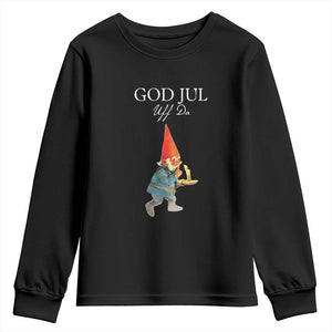 Funny Yule Tomte Youth Sweatshirt God Jul Uff Da Swedish Christmas Gnome TS11 Black Print Your Wear