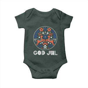 Yule God Jul Baby Onesie Folk Art Scandinavian Reindeers TS11 Print Your Wear