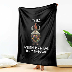 Funny Christmas Viking Gnome Throw Blanket Fy Da When Uff Da Isn't Enough Norwegian Santa Hat TS11 Print Your Wear