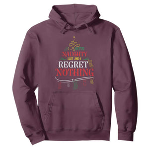 Funny Christmas Hoodie On The Naughty List And I Regret Nothing Xmas Tree TS11 Maroon Print Your Wear