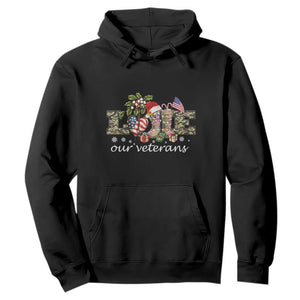 Love Our Veterans Hoodie Veterans Day Proud Military American Flag TS11 Black Print Your Wear