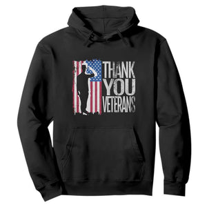 Thank You Veterans Hoodie Veterans Day Proud Military American Flag TS11 Black Print Your Wear