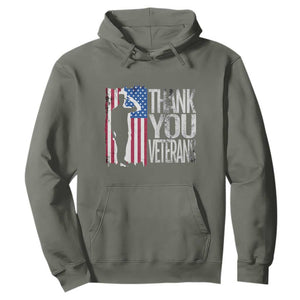 Thank You Veterans Hoodie Veterans Day Proud Military American Flag TS11 Military Green Print Your Wear