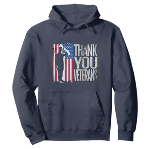 Thank You Veterans Hoodie Veterans Day Proud Military American Flag TS11 Navy Print Your Wear