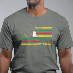 Proud Black Veteran T Shirt Veterans Day Proud Military American Flag TS11 Military Green Print Your Wear