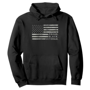 Proud Black Veteran Hoodie Veterans Day Proud Vintage American Flag Military TS11 Black Print Your Wear