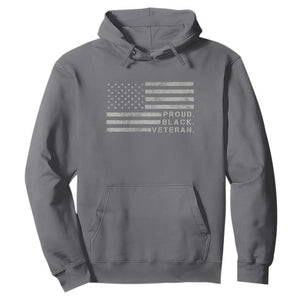 Proud Black Veteran Hoodie Veterans Day Proud Vintage American Flag Military TS11 Charcoal Print Your Wear