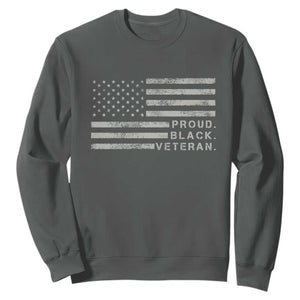 Proud Black Veteran Sweatshirt Veterans Day Proud Vintage American Flag Military TS11 Print Your Wear