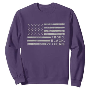 Proud Black Veteran Sweatshirt Veterans Day Proud Vintage American Flag Military TS11 Print Your Wear