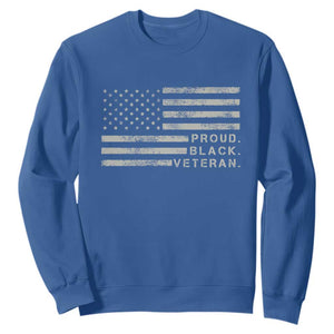 Proud Black Veteran Sweatshirt Veterans Day Proud Vintage American Flag Military TS11 Print Your Wear