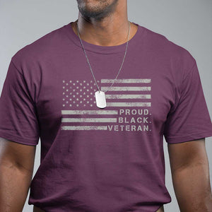 Proud Black Veteran T Shirt Veterans Day Proud Vintage American Flag Military TS11 Maroon Print Your Wear