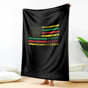 Proud Black Veteran Throw Blanket Veterans Day Proud Military American Flag TS11 Print Your Wear