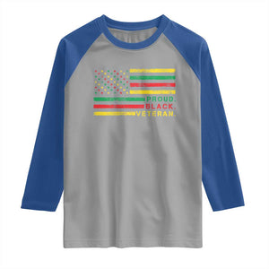 Proud Black Veteran Raglan Shirt Veterans Day Proud Military American Flag TS11 Sport Gray Royal Print Your Wear