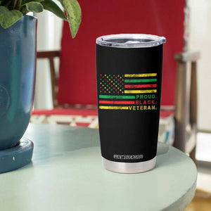 Proud Black Veteran Tumbler Cup Veterans Day Proud Military American Flag TS11 Print Your Wear